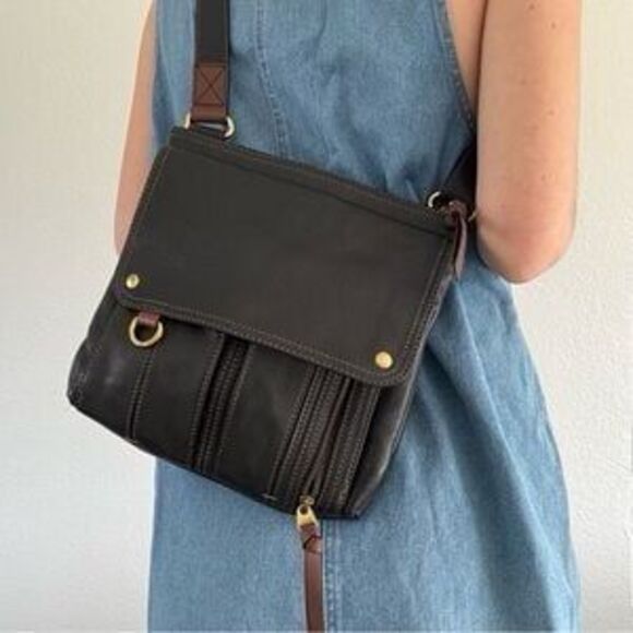 Fossil Morgan Vintage Traveler Genuine Leather Messenger Crossbody Shoulder Bag - Picture 1 of 10